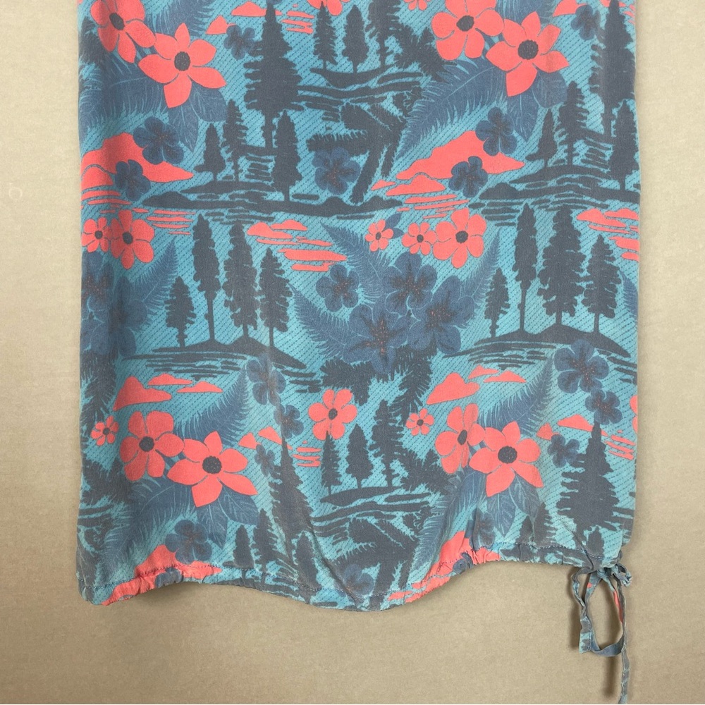 Bridge & Burn Silk Top Makelike Hawaii 503 Women Floral Blue Pink Sleeveless - Picture 13 of 16